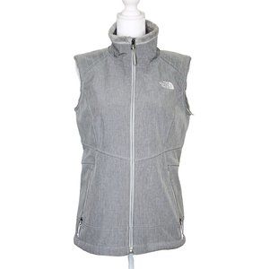 The North Face Grey Soft Shell Fur Sherpa Lined Vest Full Zip Womens Size Medium